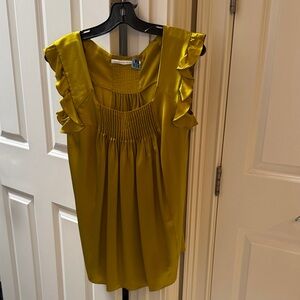 Susana Monaco Golden Ruffle Sleeve Top